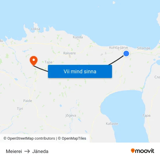 Meierei to Jäneda map