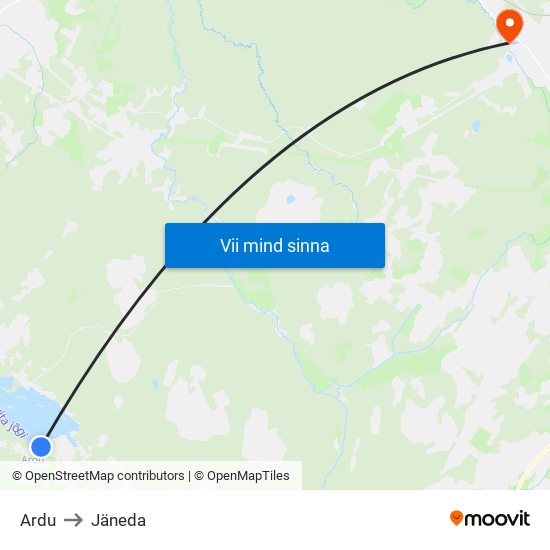 Ardu to Jäneda map