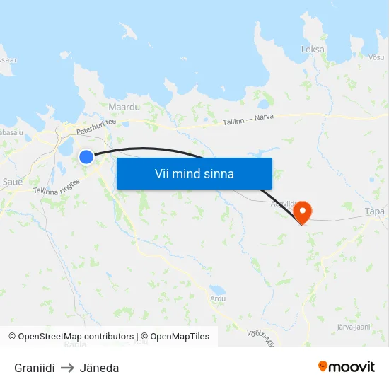Graniidi to Jäneda map