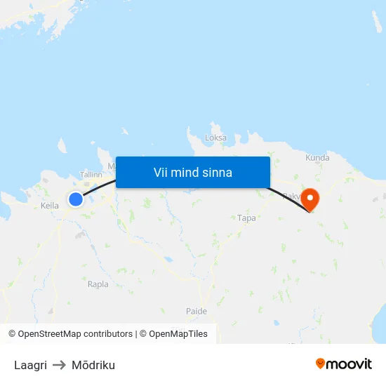 Laagri to Mõdriku map