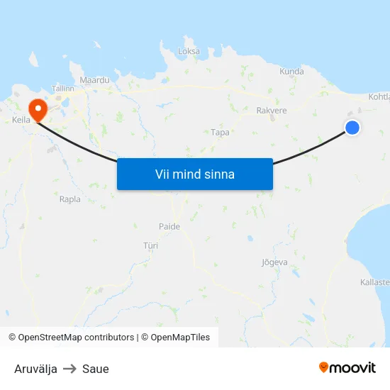 Aruvälja to Saue map