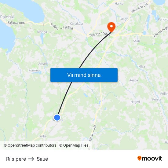 Riisipere to Saue map