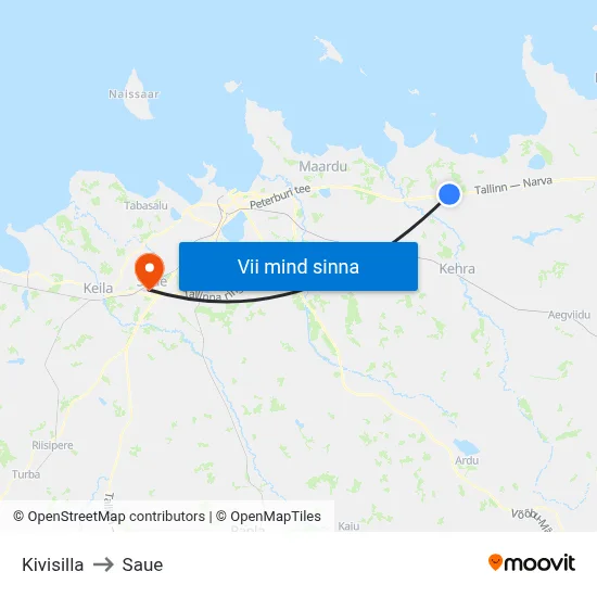 Kivisilla to Saue map