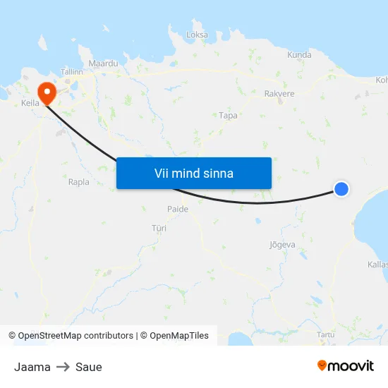 Jaama to Saue map