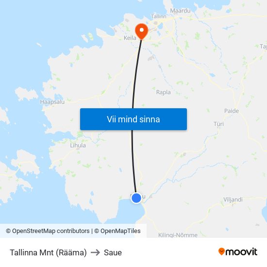 Tallinna Mnt (Rääma) to Saue map