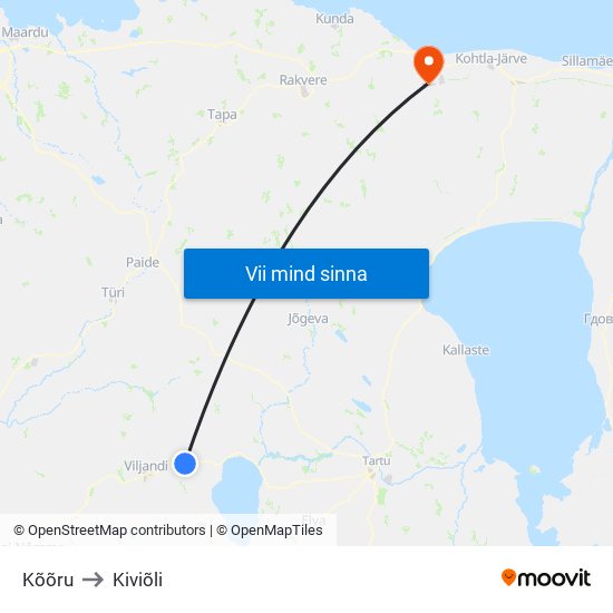 Kõõru to Kiviõli map