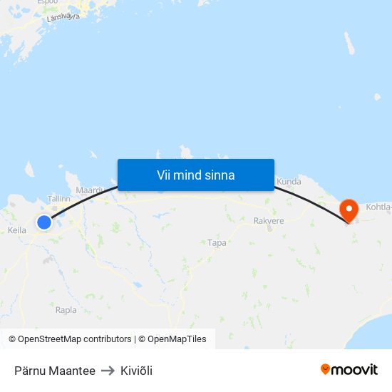 Pärnu Maantee to Kiviõli map