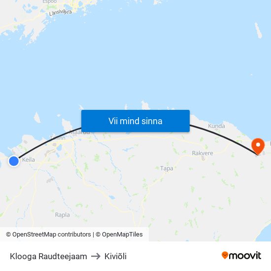 Klooga Raudteejaam to Kiviõli map