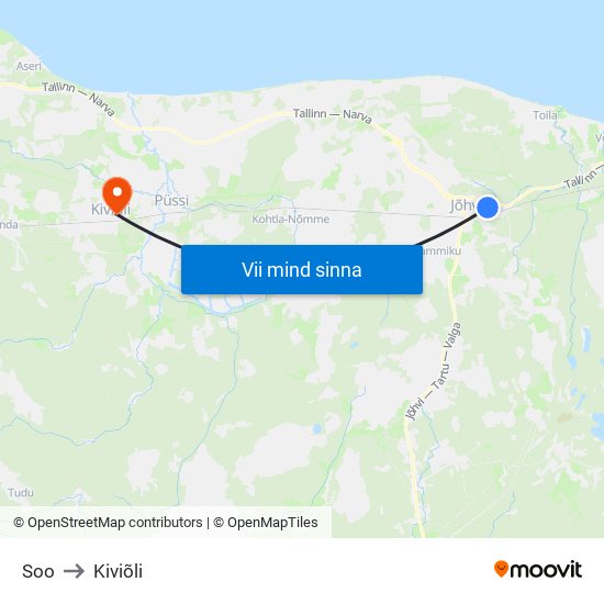 Soo to Kiviõli map