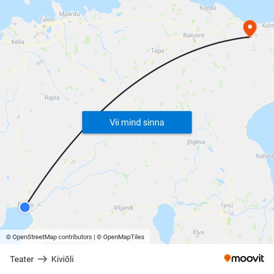 Teater to Kiviõli map