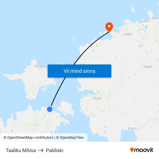 Taaliku Mõisa to Paldiski map