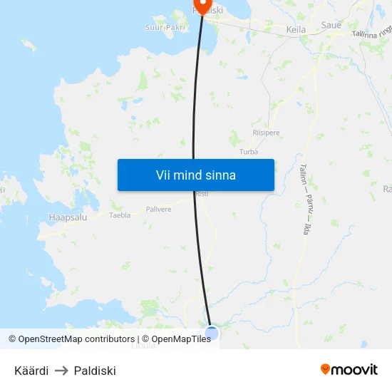 Käärdi to Paldiski map