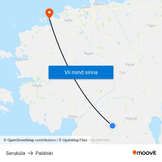 Seruküla to Paldiski map