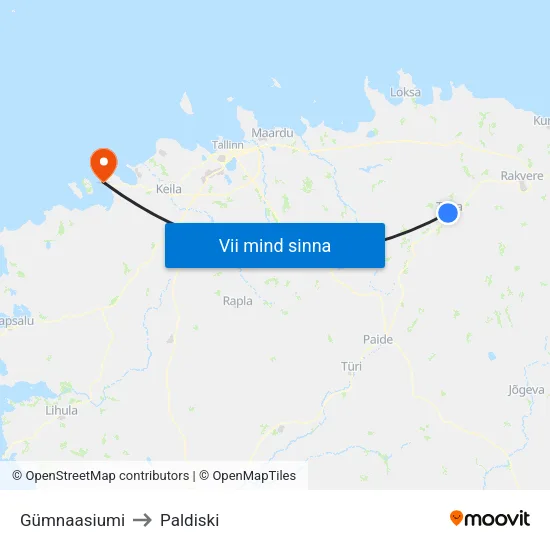 Gümnaasiumi to Paldiski map
