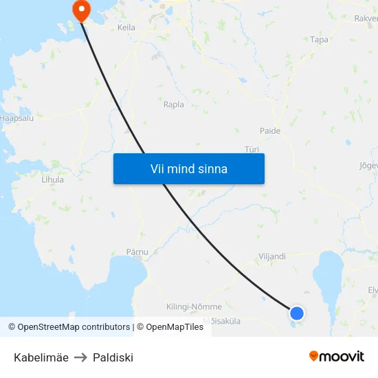 Kabelimäe to Paldiski map