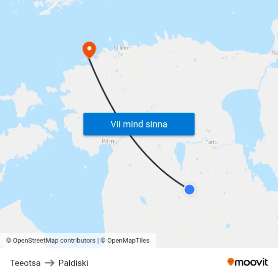 Teeotsa to Paldiski map