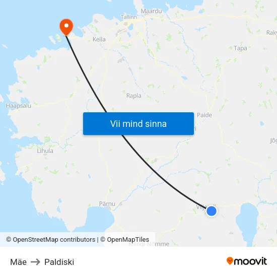 Mäe to Paldiski map