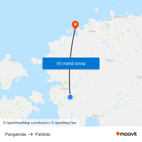 Pangamäe to Paldiski map