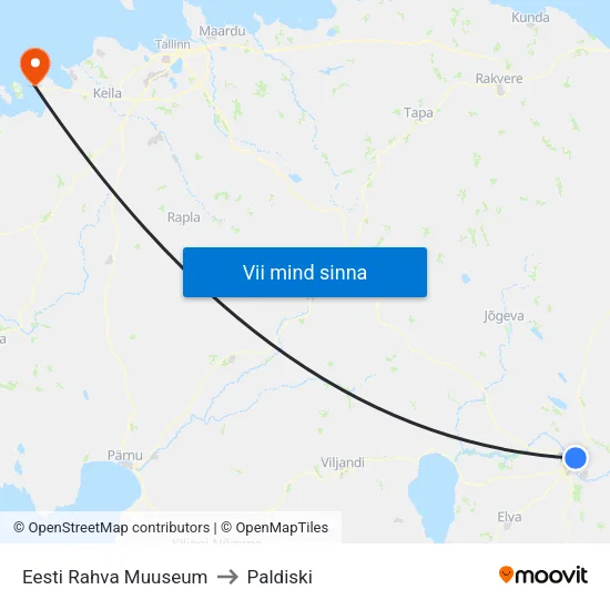 Eesti Rahva Muuseum to Paldiski map