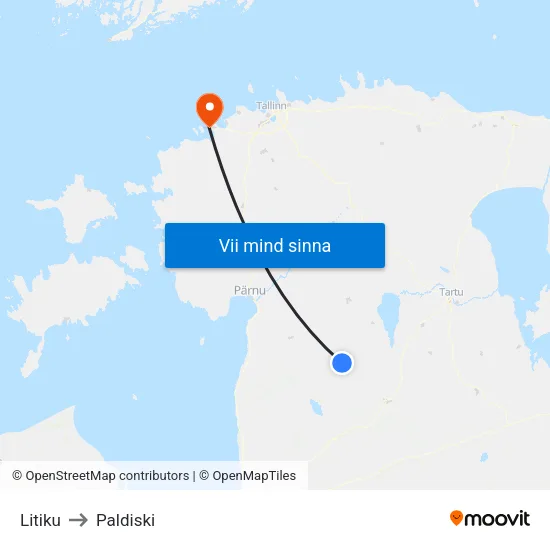 Litiku to Paldiski map