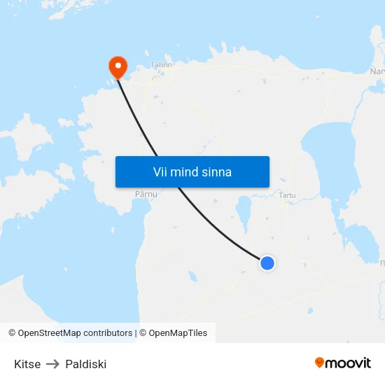 Kitse to Paldiski map
