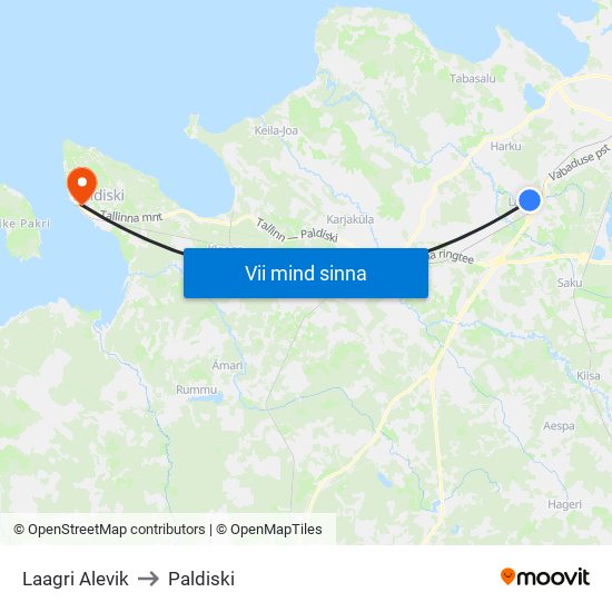 Laagri Alevik to Paldiski map