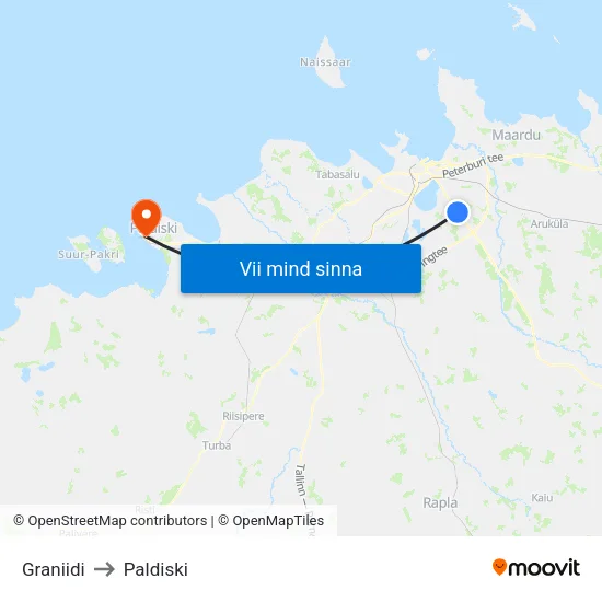 Graniidi to Paldiski map