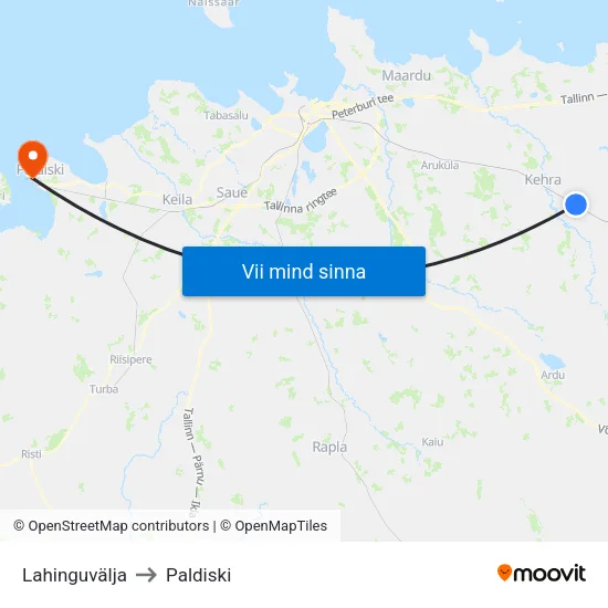 Lahinguvälja to Paldiski map