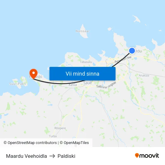 Maardu Veehoidla to Paldiski map