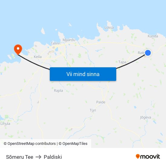 Sõmeru Tee to Paldiski map