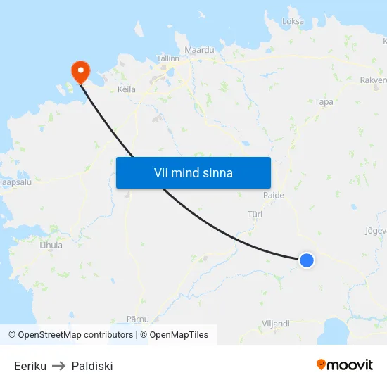 Eeriku to Paldiski map