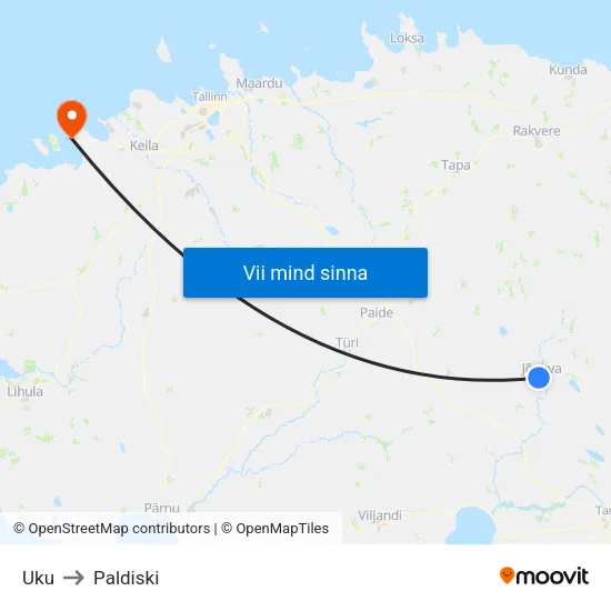 Uku to Paldiski map