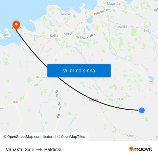 Vahastu Side to Paldiski map