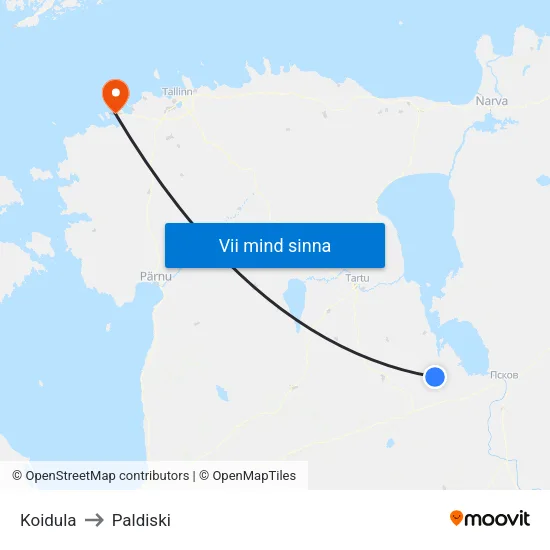 Koidula to Paldiski map