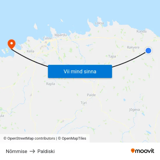 Nõmmise to Paldiski map