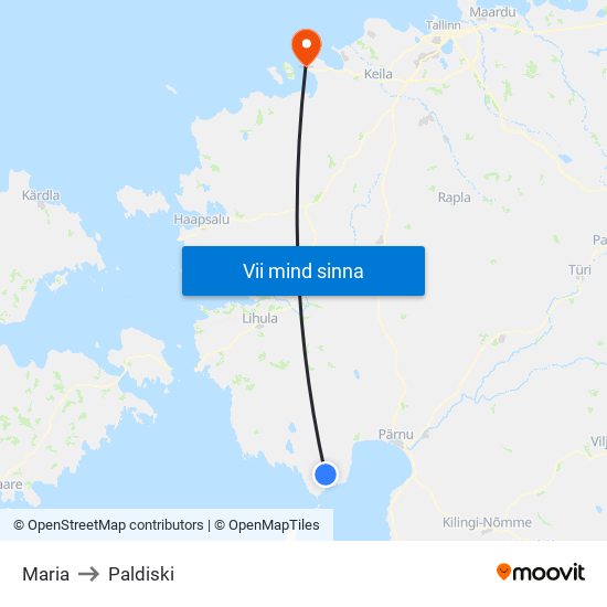 Maria to Paldiski map