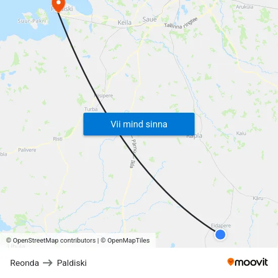 Reonda to Paldiski map