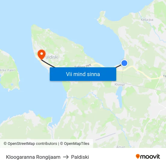 Kloogaranna Rongijaam to Paldiski map