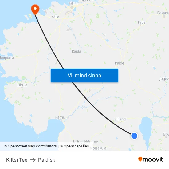 Kiltsi Tee to Paldiski map