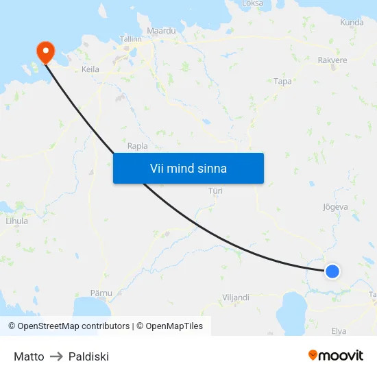 Matto to Paldiski map