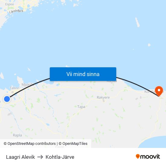 Laagri Alevik to Kohtla-Järve map