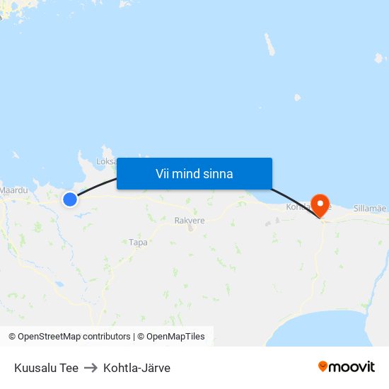 Kuusalu Tee to Kohtla-Järve map