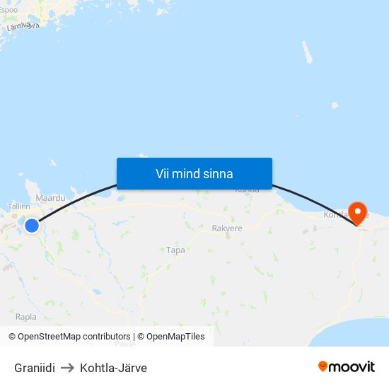 Graniidi to Kohtla-Järve map