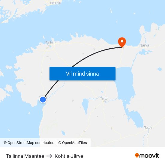 Tallinna Maantee to Kohtla-Järve map