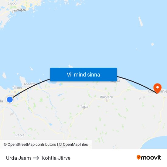 Urda Jaam to Kohtla-Järve map