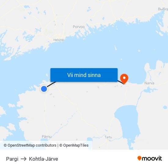 Pargi to Kohtla-Järve map