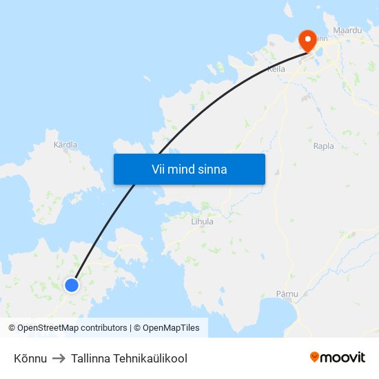 Kõnnu to Tallinna Tehnikaülikool map