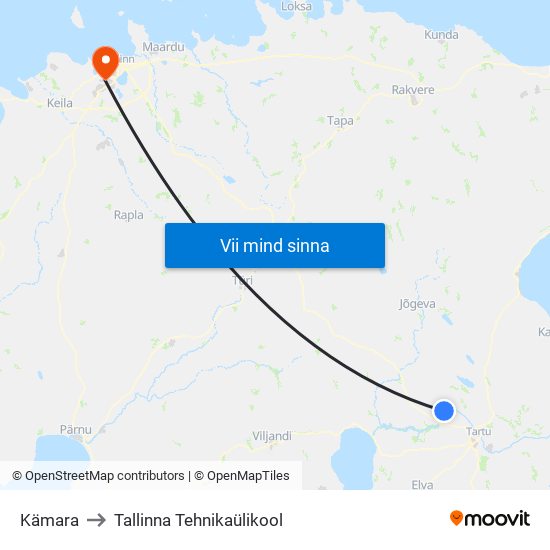 Kämara to Tallinna Tehnikaülikool map