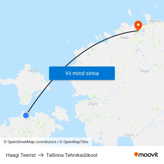 Haagi Teerist to Tallinna Tehnikaülikool map