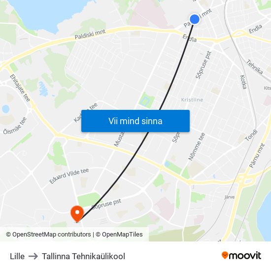 Lille to Tallinna Tehnikaülikool map
